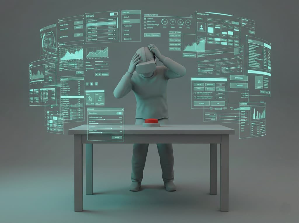 Скриншот сложного интерфейса vs простой диалог